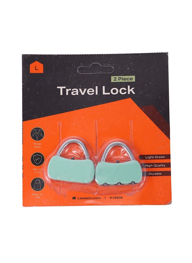 LAWAZIM Travel lock - Light green 2 Piece | Digit Combination Padlocks with a Hardened Steel Shackle - Travel Locks for Suitcases & Baggage  - Image 4