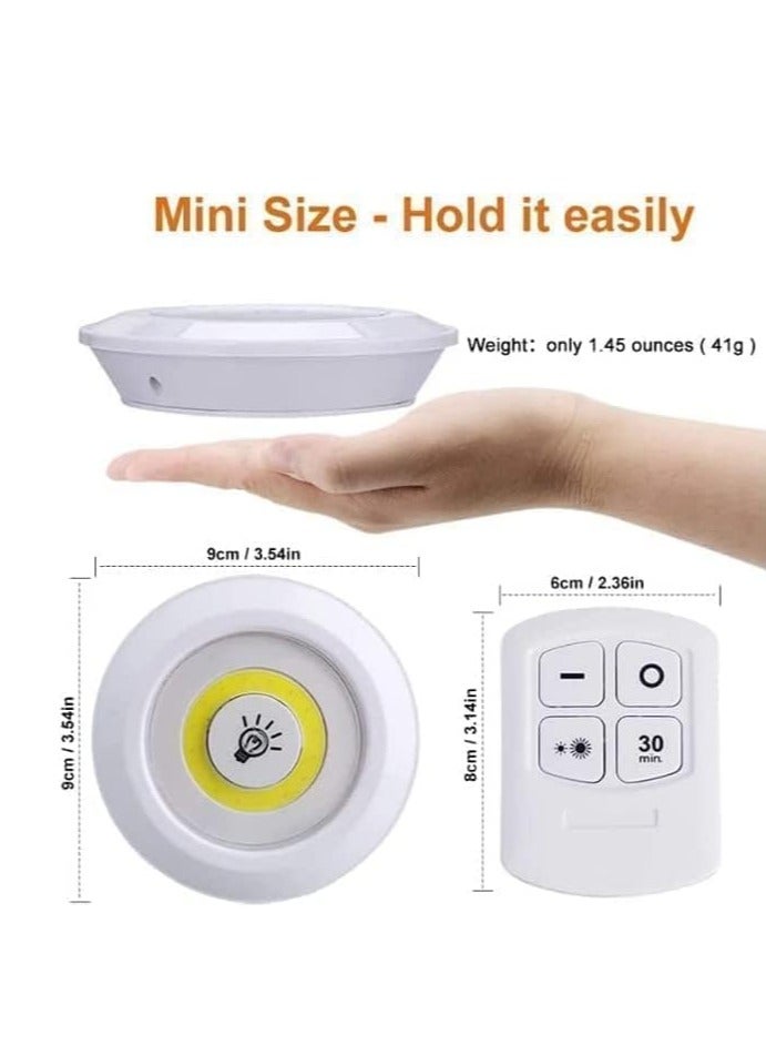 ELTRAZONE 3-Pack Wireless Under Cabinet LED Night Lamp with Remote Control – Touch Sensor, Dimmable, Brightness Adjustable, Battery Powered, Easy Installation Lights for Kitchen, Closet, Wall, Cabinet, Hallway, Bedroom – Warm White Lighting  - Image 5