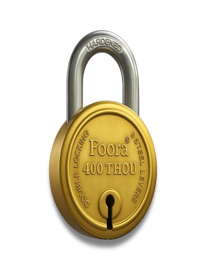 Foora 400 Thou Gold with 5 Keys - Heavy Duty Padlock for Home, Shutter & Gate Security - Image 2