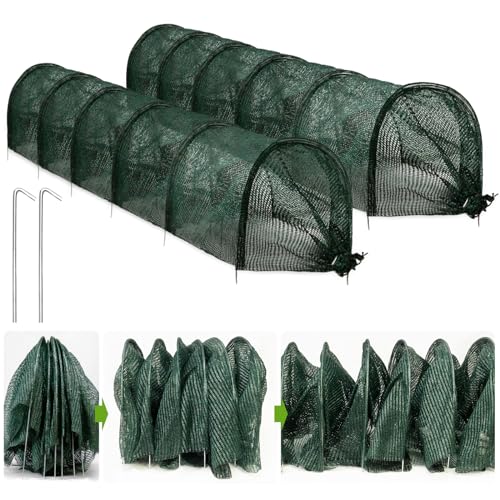warmfarm 2 in 1 Portable Greenhouse Protection from Sun Heat,Garden Tunnel Shade Net Cover with Quick-Release Technology,Row Covers for Vegetables Plant Cover from Sun (Pack 2) - Image 1