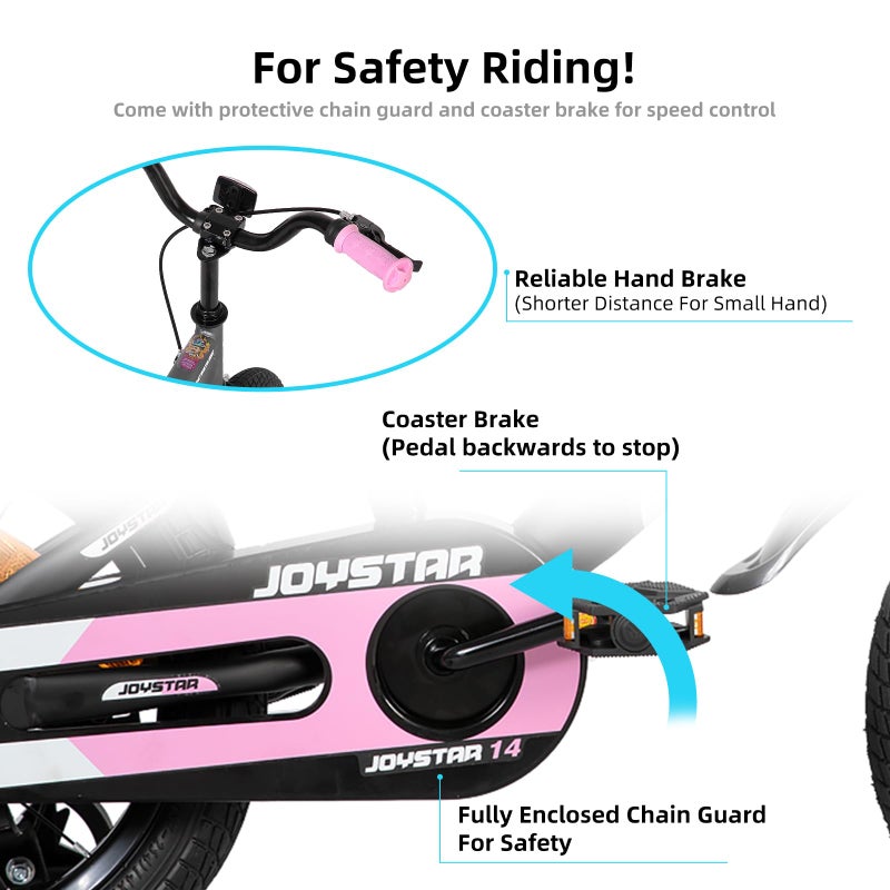 JOYSTAR New Berry 12 Inch Kids Bike for Girls Ages 3-4 Years Old, Kids Girl Bicycles with Training Wheels & Basket, 12 in Toddler Bike in Pink - Image 3