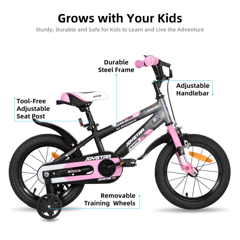 JOYSTAR New Berry 12 Inch Kids Bike for Girls Ages 3-4 Years Old, Kids Girl Bicycles with Training Wheels & Basket, 12 in Toddler Bike in Pink - Image 2
