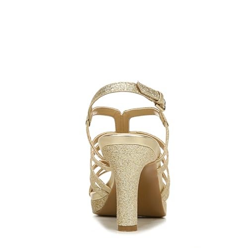 Naturalizer Womens Baylor Heeled Sandal Gold Glitter 6 M - Image 3