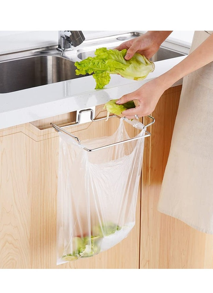 MODERN HOME - Stainless Steel Hanging Garbage Bags Storage Organizer Rack Stainless Steel Trash Bag Holder - Image 1
