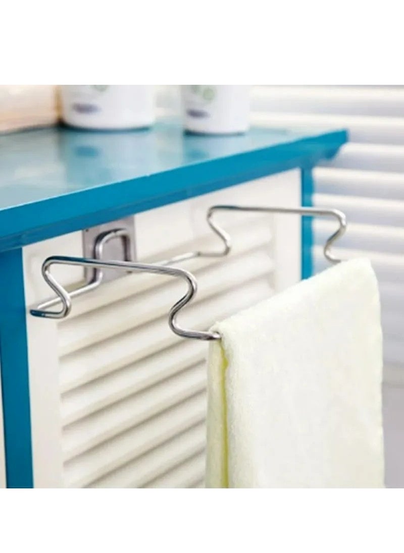 MODERN HOME - Stainless Steel Hanging Garbage Bags Storage Organizer Rack Stainless Steel Trash Bag Holder - Image 1