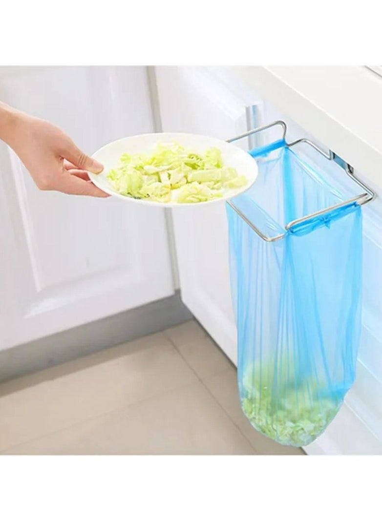 MODERN HOME - Stainless Steel Hanging Garbage Bags Storage Organizer Rack Stainless Steel Trash Bag Holder - Image 1