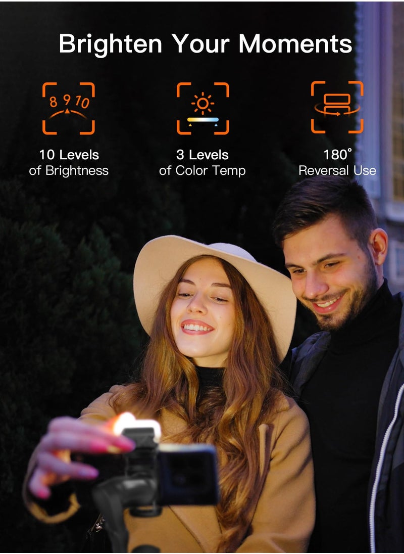 KASTWAVE - مثبت جيمبال للهواتف الذكية، جيمبال ثلاثي المحاور لهاتف iPhone وAndroid مع ضوء تعبئة مغناطيسي قابل للتعديل، مثبت قابل للطي لبدء التشغيل بمفتاح واحد لـ Youtuber وVlog وتسجيل الفيديو - Image 1