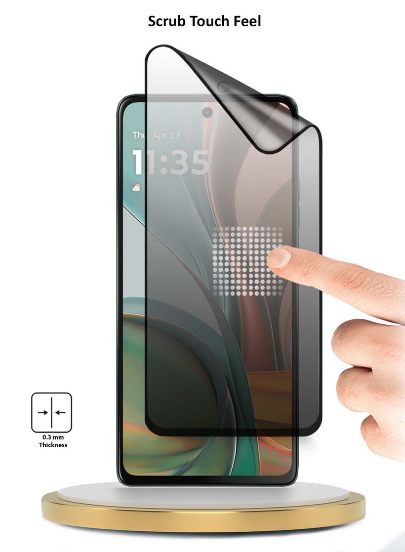 Wtech Motorola Moto G75 5G 2024 Nano Ceramic Privacy Full Glue Full Cover Matte Flexible Screen Protector - Clear/Black - Image 3
