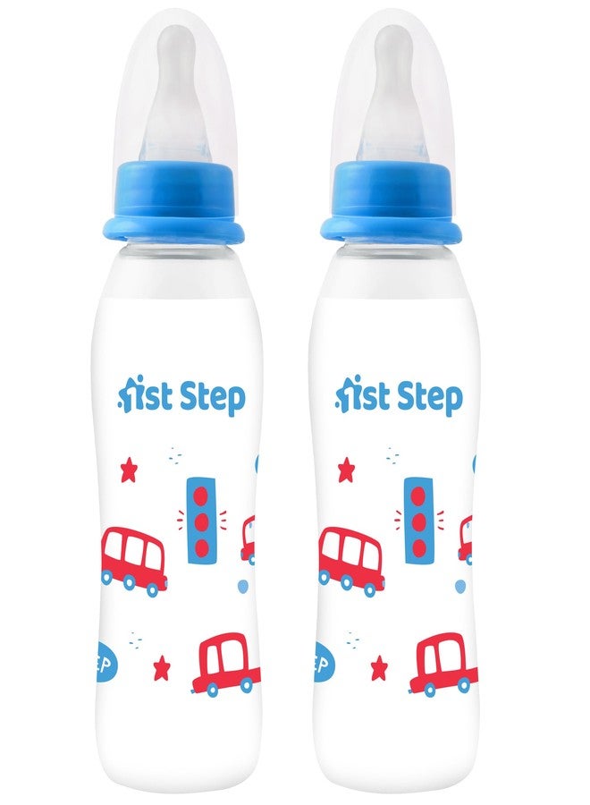 1st Step BPA Free Baby Feeding Bottle with Anti-Colic Nipple (Pack of 2 Blue, 250 ml) - Image 1