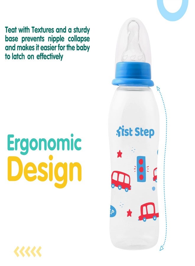 1st Step BPA Free Baby Feeding Bottle with Anti-Colic Nipple (Pack of 2 Blue, 250 ml) - Image 4