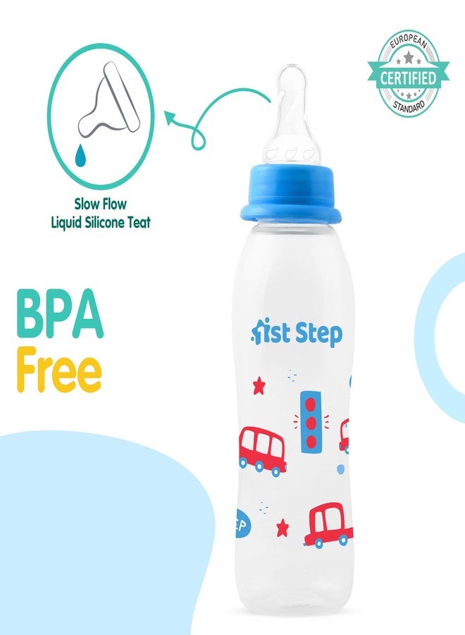 1st Step BPA Free Baby Feeding Bottle with Anti-Colic Nipple (Pack of 2 Blue, 250 ml) - Image 2