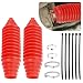 wedfish Car Rack and Pinion Boot Steering Rack Boot Tool KitDustproof Silicone Inner Tie Rod Boot Set with Rack and Pinion Bellow Cable Ties and ClampsProfessional Car Accessories Red - Image 2