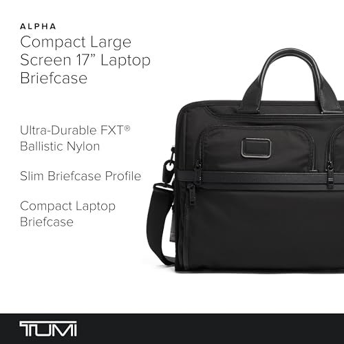 TUMI - Compact Large Screen Laptop Brief Bag - Professional Briefcase - Fits Up to 17" Laptops & Tablets - Black - Image 2