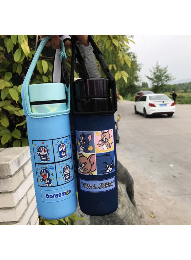 Wholesale Diving Material Cup Cover Crossbody Insulation Glass Protective Cover Cartoon Cute Drop-resistant Water Cup Handbag In Stock-Color:Four Grids-small Balls-Capacity:Small Size 350ml (height Cm)  - Image 2