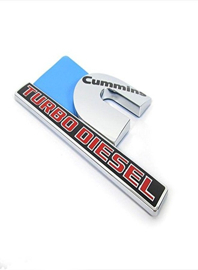 Yoaoo 2Pack OEM Chrome Cummins Turbo Emblem Badges Compatible with 2500 3500 Emblem Glossy 6.2" by 3.4" inches - Image 3