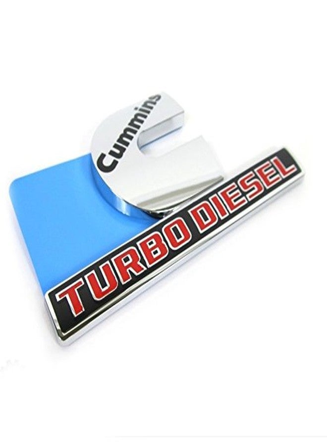 Yoaoo 2Pack OEM Chrome Cummins Turbo Emblem Badges Compatible with 2500 3500 Emblem Glossy 6.2" by 3.4" inches - Image 2