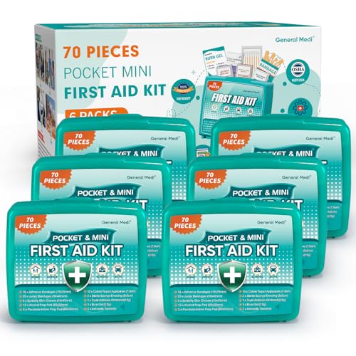 General Medi 420 Piece First Aid Kit, 6 Individual Boxes of 70 Items Each - Contains Premium Medical Supplies for Travel, Home, Office, Vehicle, Camping, Workplace & Outdoor (420 pcs, 6 Pack) - Image 1