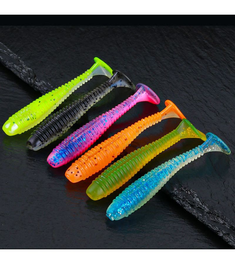 101Pcs Mixed Color Bass Lure 2.32 Inch Silicone Simulated Freshwater And Saltwater Soft Bait With Salt And Fishy Smell Essential Fishing Gear For Men Family Angling Gift Artificial Lure - Image 5