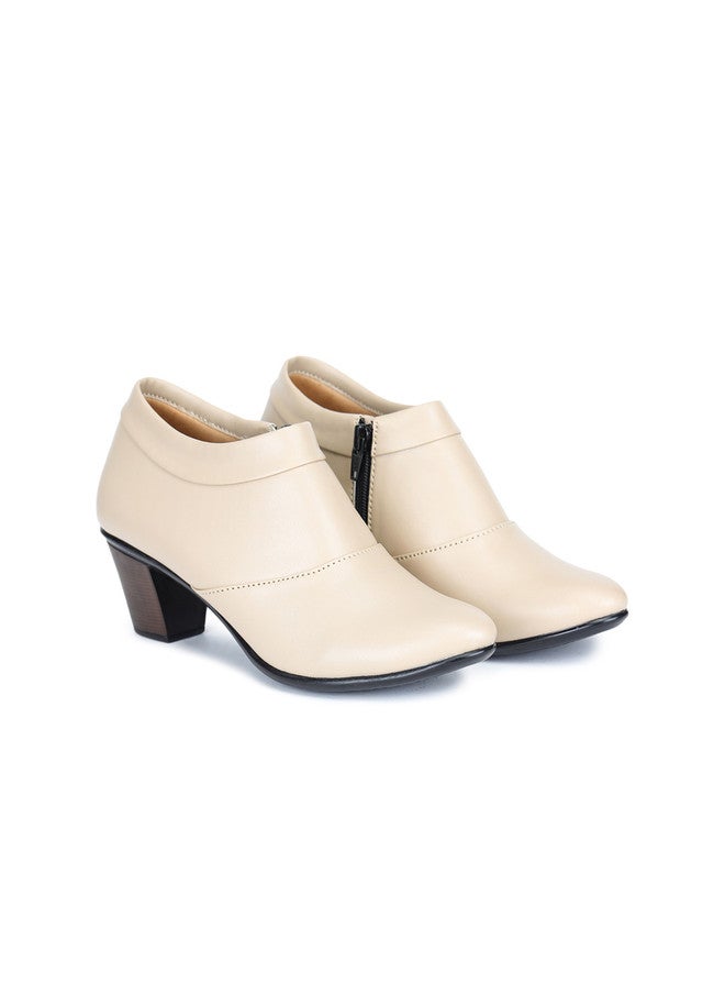She Zone Cream Block Boots for Women - Image 2
