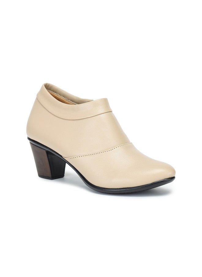 She Zone Cream Block Boots for Women - Image 3