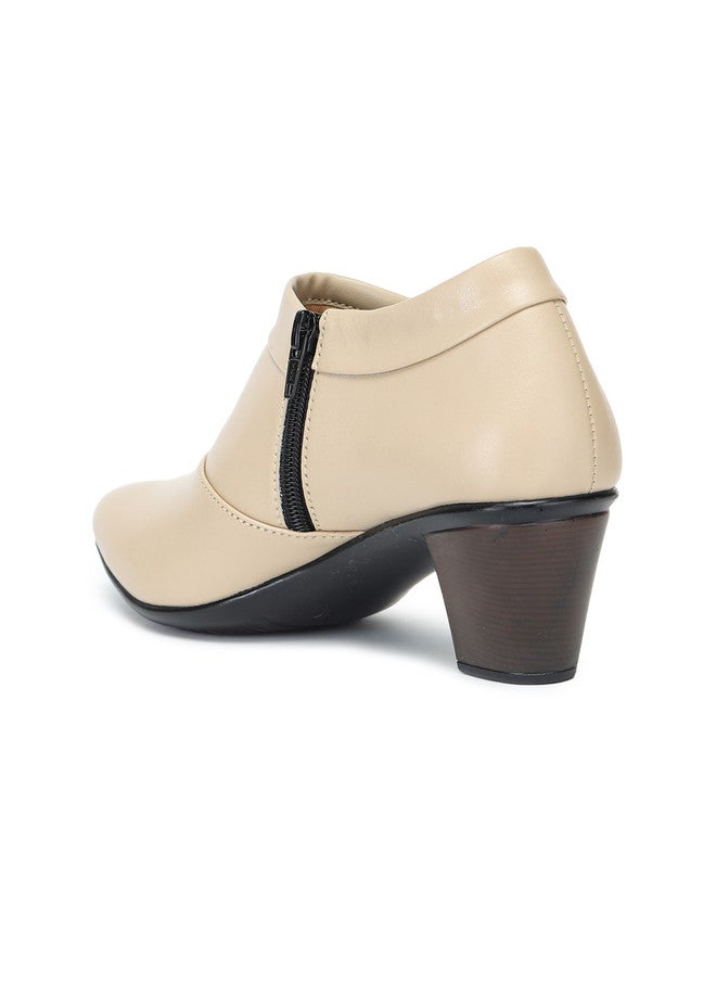 She Zone Cream Block Boots for Women - Image 4