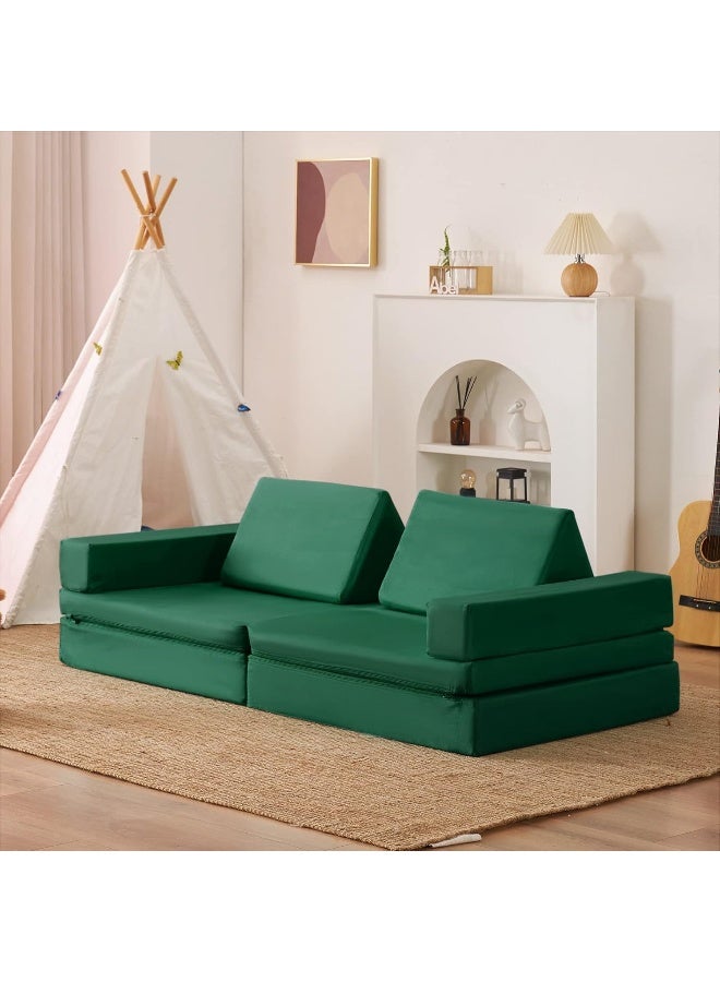 Jela Kids Extended Size Floor Sofa Couch - 8PCS Modular Furniture for Family, Adults, Toddlers, Babies - Playhouse Play Set, Indoor Foam Couch - Image 1