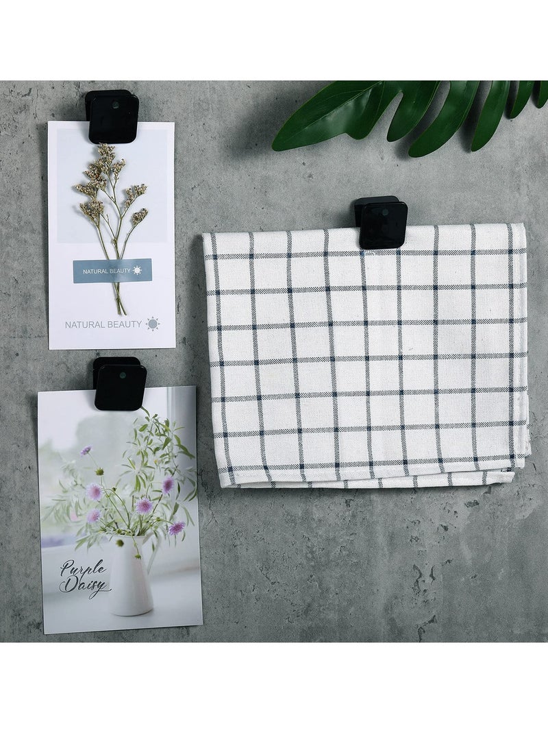 Excefore 24 PCS Self Adhesive Clips, Wall Clips, Shower Curtain Clips, Photo Clips, Poster Clips, Plastic Hanging Spring Clips, Tapestry Clips, Suitable for Office Decorations (Black） - Image 4