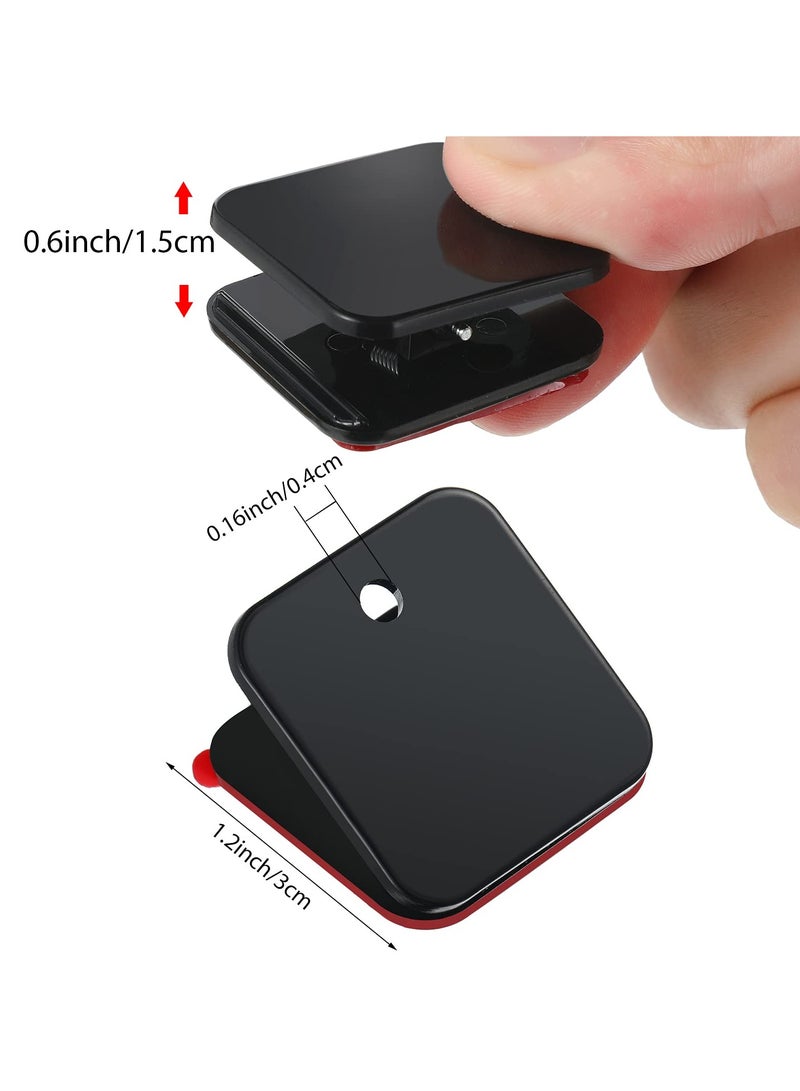 Excefore 24 PCS Self Adhesive Clips, Wall Clips, Shower Curtain Clips, Photo Clips, Poster Clips, Plastic Hanging Spring Clips, Tapestry Clips, Suitable for Office Decorations (Black） - Image 2