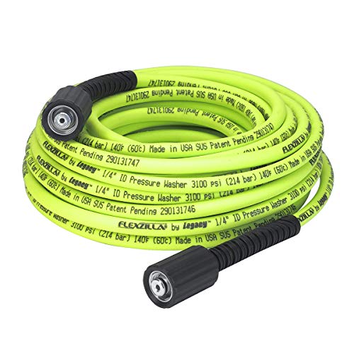 Flexzilla Pressure Washer Hose with M22 Fittings, 1/4 in. x 50 ft., ZillaGreen - HFZPW3450M-E - Image 1