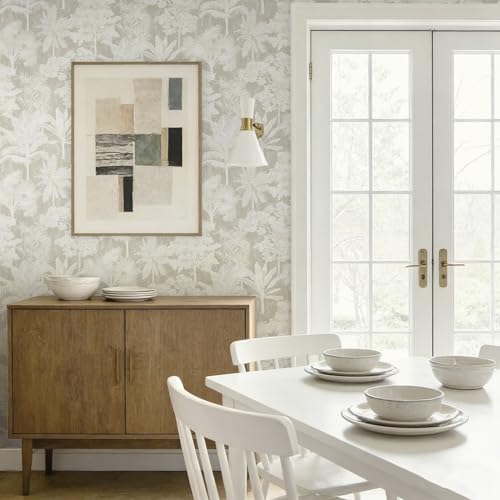 Toduso Vintage Wallpaper Peel and Stick Removable Contact Paper Beige Wall Paper Cream Wallpaper for Bedroom Bathroom Kitchen Cabinets Self Adhesive Vinyl 17.3" x 78.7" - Image 4