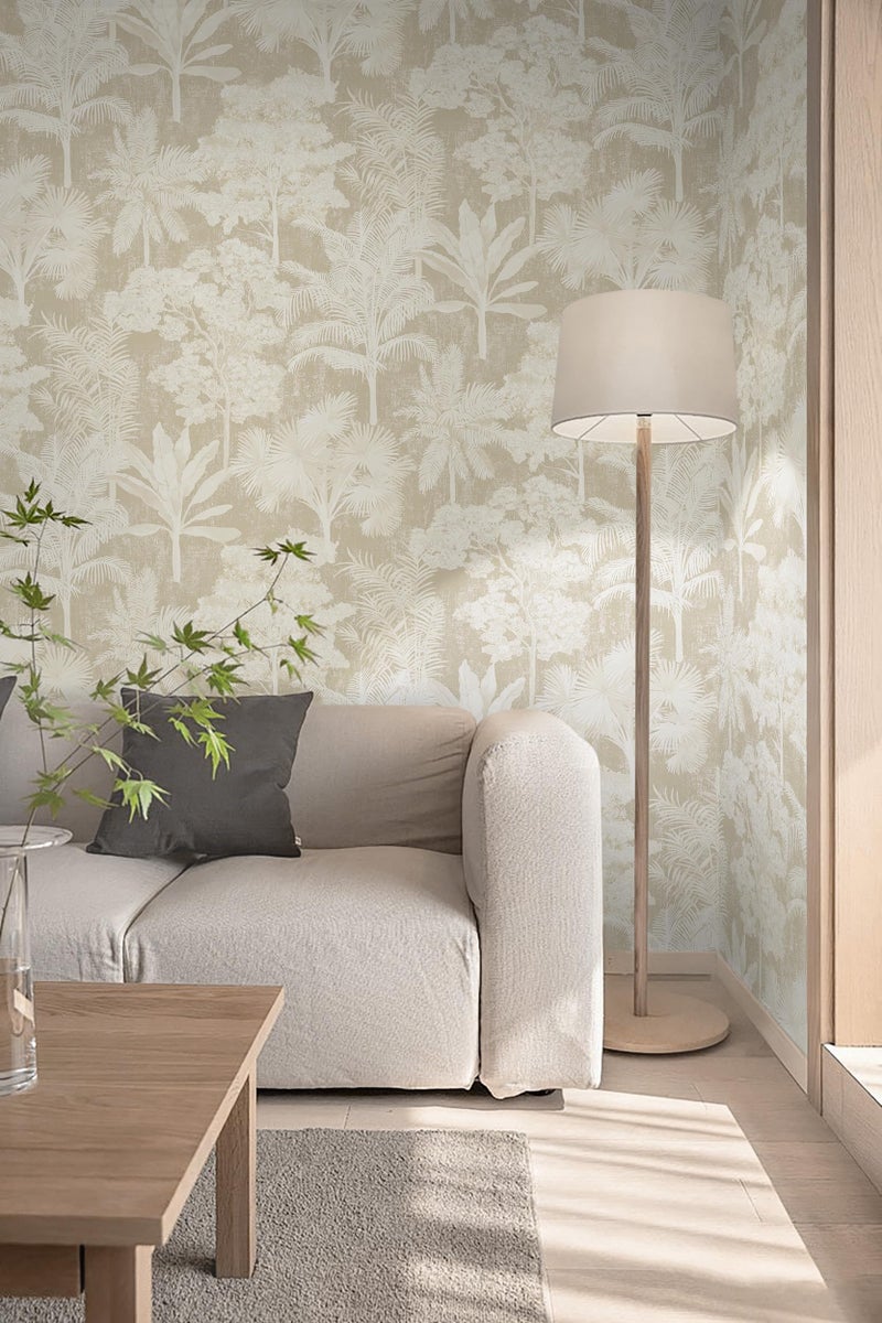 Toduso Vintage Wallpaper Peel and Stick Removable Contact Paper Beige Wall Paper Cream Wallpaper for Bedroom Bathroom Kitchen Cabinets Self Adhesive Vinyl 17.3" x 78.7" - Image 5