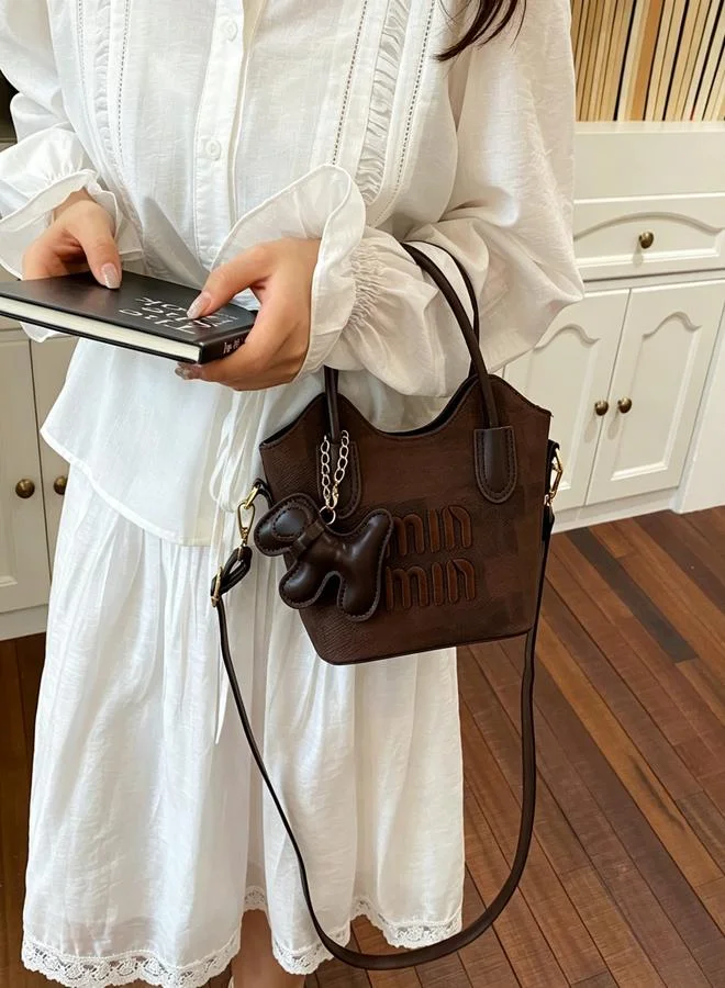 Take Two Coffee Brown Handbag with Charm