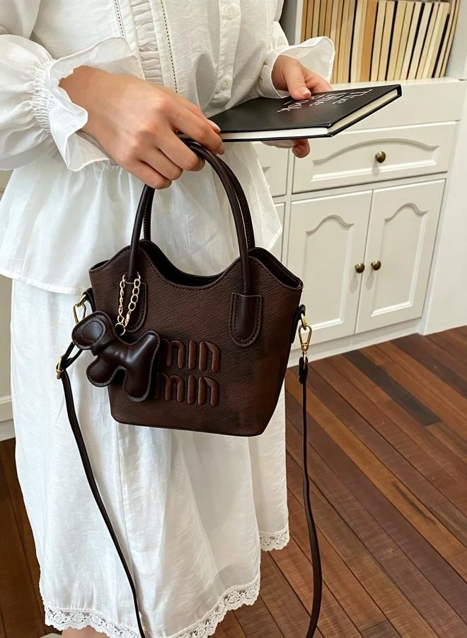 Take Two Coffee Brown Handbag with Charm