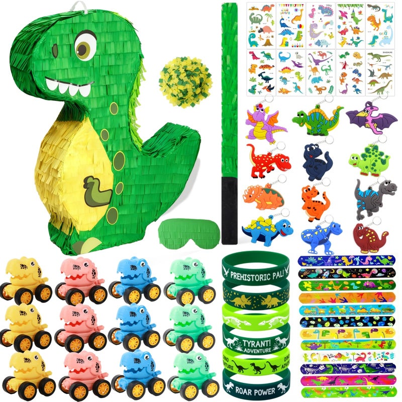 FIGEPO Dinosaur Pinata for Boys Birthday Party Dino Pull String Pinata Birthday Party Supplies for Kids Dinosaur Themed Party 12 x 16 x 3 Inches - Image 3