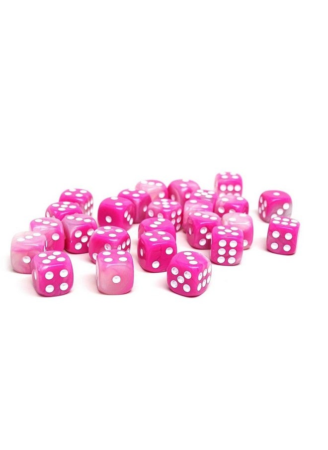 Easy Roller Dice Co. 25 Count Pack of 12mm D6 Dice - Matching Collection of 6 Sided Dice with Pips (Pink Opal)  - Image 3