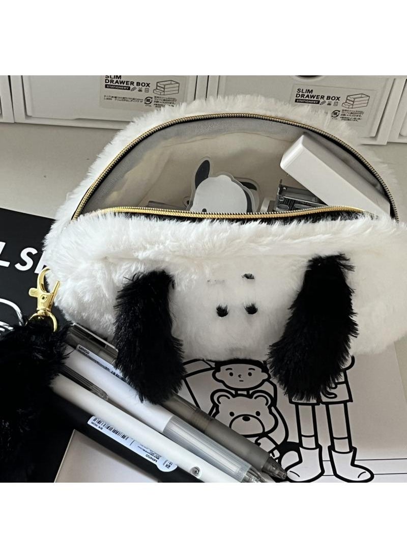 Cartoon Snoopy Pencil Bag Large Capacity Portable Plush Multifunctional Stationery Student