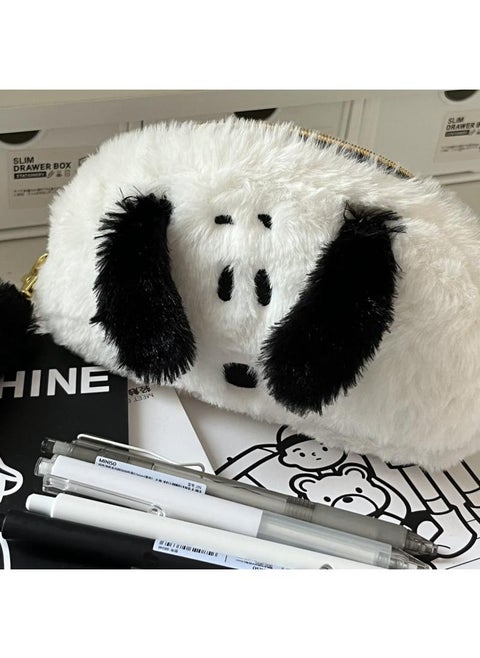 Cartoon Snoopy Pencil Bag Large Capacity Portable Plush Multifunctional Stationery Student