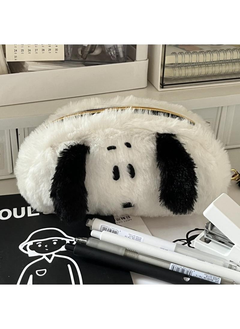 Cartoon Snoopy Pencil Bag Large Capacity Portable Plush Multifunctional Stationery Student