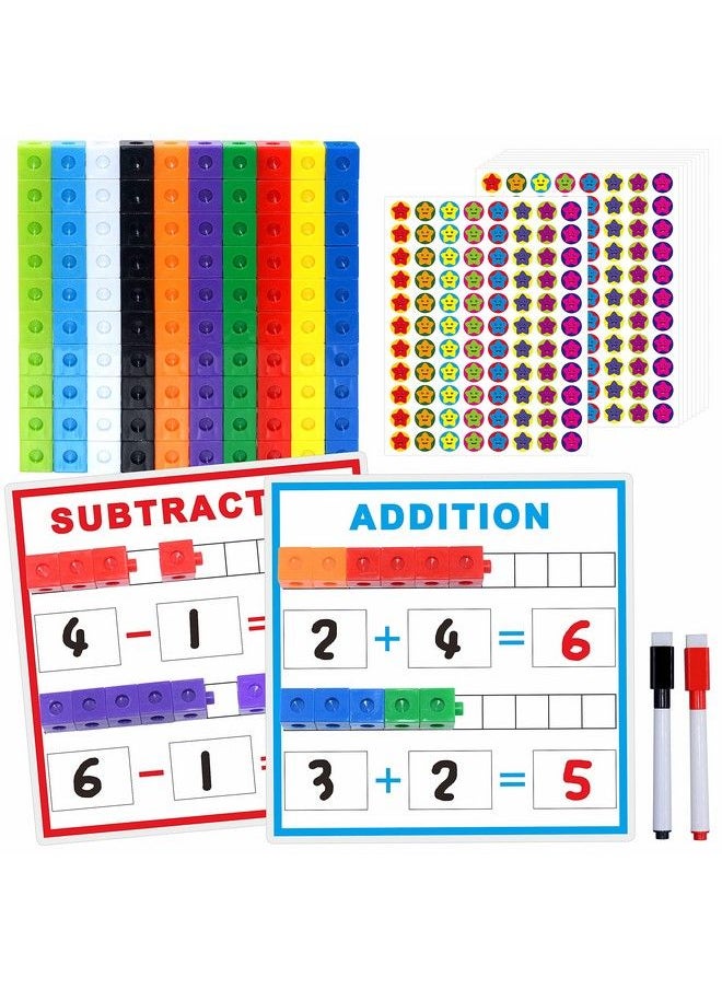 SpriteGru Math Linking Cubes Math Cubes Manipulatives With Activity Cards Linking Cube Math Counters For Kids Kindergarten Learning Activities  - Image 2