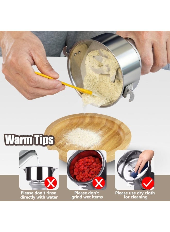 أكاليكس مطحنة حبوب كهربائية متينة بقوة 1000 وات وسعة 200 جرام لإنتاج الدقيق في المنزل والشركات الصغيرة - Image 2