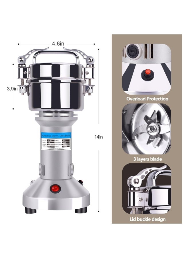أكاليكس مطحنة حبوب كهربائية متينة بقوة 1000 وات وسعة 200 جرام لإنتاج الدقيق في المنزل والشركات الصغيرة - Image 1