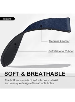 KENSUO Magnetic Leather Watch Band Compatible with Samsung Galaxy Watch Ultra 47mm (2024) Magnetic Buckle Design Adjustable Classic Wristbands Accessories Replacement Straps for Men and Women，Blue  - Image 4