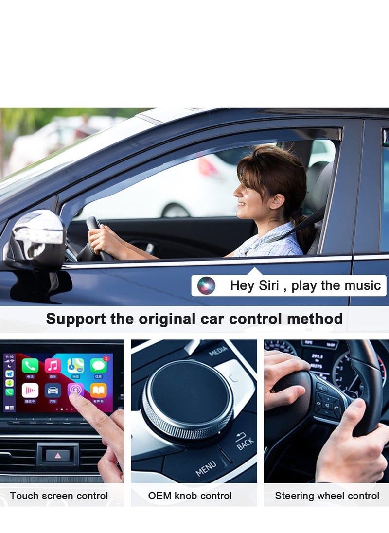 Captaintech - CarPlay Adapter for iPhone, Wireless Carplay Dongle Converts Factory Cars Wired Carplay to Wireless, Carplay Bluetooth Adapter, 5Ghz WiFi Auto Connect Online Update, Support iOS 13+, Black - Image 1