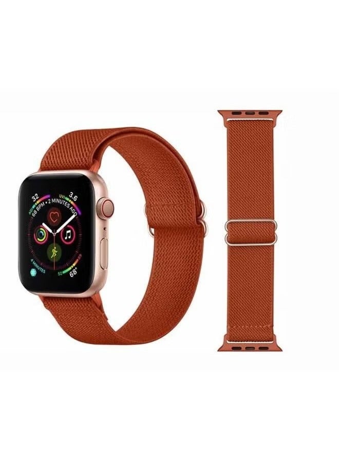 vesus Solid Adjustable Braided Solo Band for Apple Watch Series 6/SE/5/4/3/2/1 44/42mm Orange