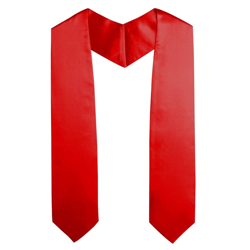 OSBO GradSeason Unisex Adult Plain Graduation Stole for Academic Commencements, 60'' long (Red) - Image 1