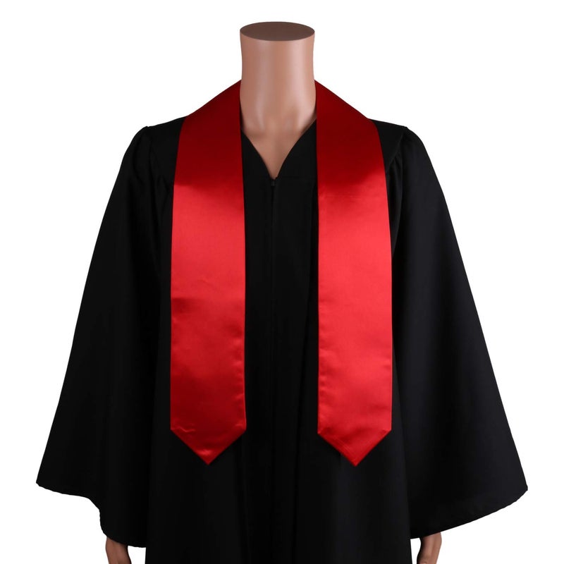 OSBO GradSeason Unisex Adult Plain Graduation Stole for Academic Commencements, 60'' long (Red) - Image 2