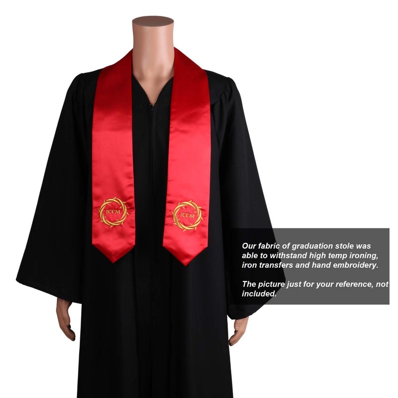 OSBO GradSeason Unisex Adult Plain Graduation Stole for Academic Commencements, 60'' long (Red) - Image 3