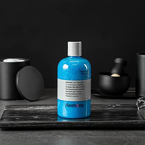 Anthony Exfoliating Body Scrub Sea Salt Vitamin C Aloe Vera Deep Cleans Smooths Rough Patches Soothes Protects Skin Hydrating Blue Sea Kelp Body Wash 12 Fl Oz Refreshes Revitalizes - Image 5