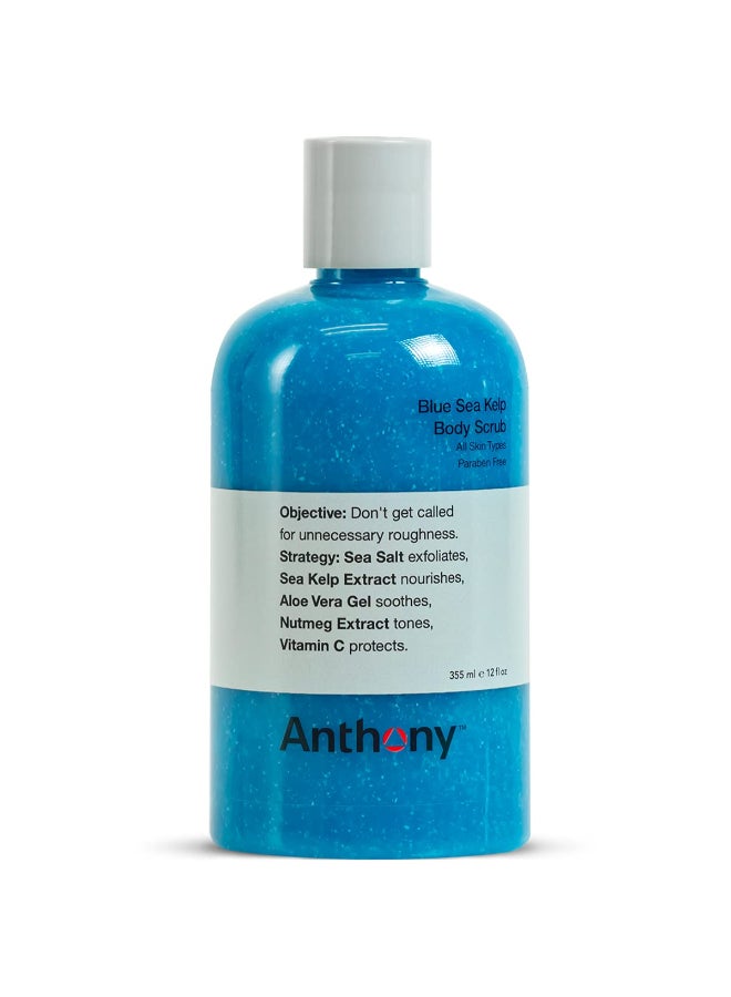 Anthony Exfoliating Body Scrub Sea Salt Vitamin C Aloe Vera Deep Cleans Smooths Rough Patches Soothes Protects Skin Hydrating Blue Sea Kelp Body Wash 12 Fl Oz Refreshes Revitalizes - Image 3