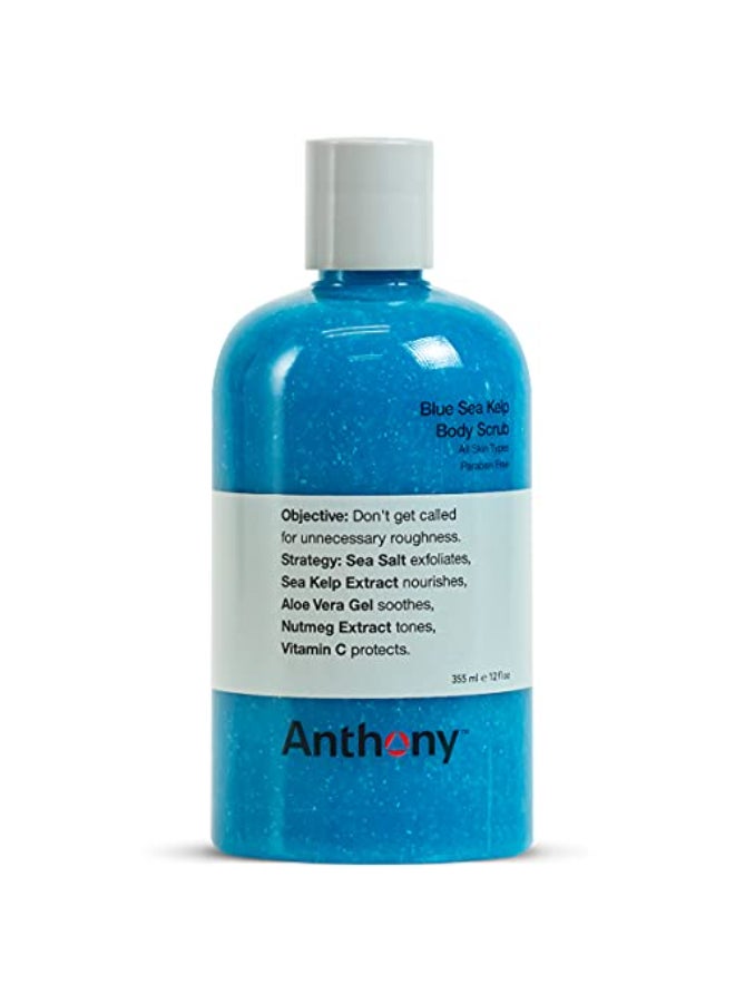 Anthony Exfoliating Body Scrub Sea Salt Vitamin C Aloe Vera Deep Cleans Smooths Rough Patches Soothes Protects Skin Hydrating Blue Sea Kelp Body Wash 12 Fl Oz Refreshes Revitalizes - Image 1